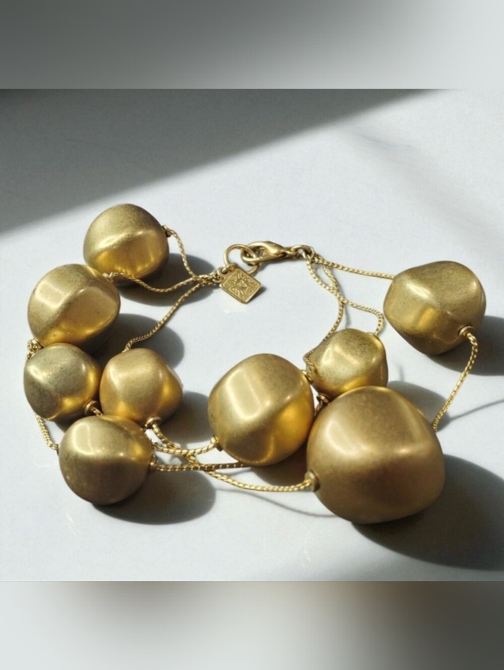 Anne Klein Vintage 80's Matte Gold Ball Bracelet